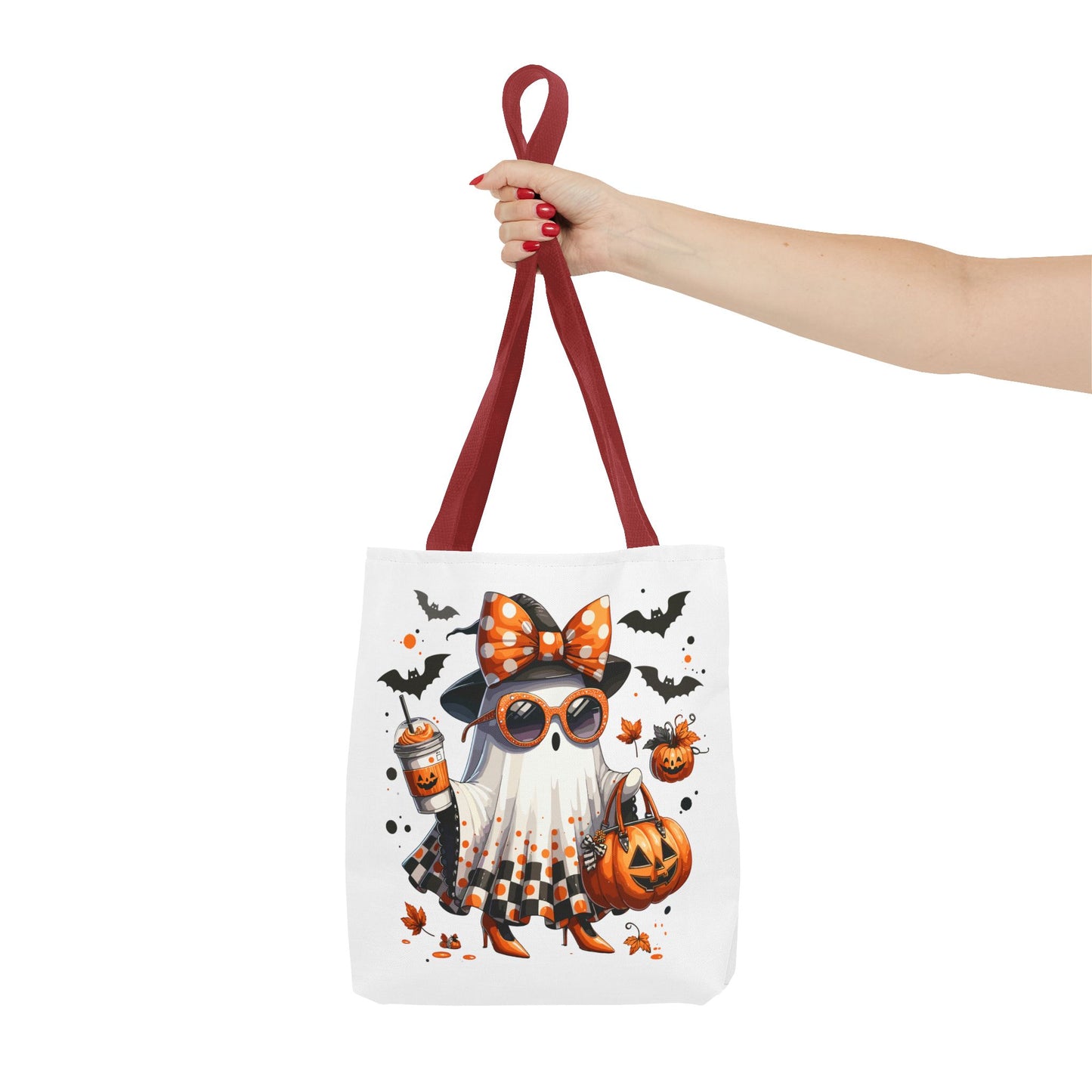 Whimsical Halloween Tote Bag, Spooky Ghost, Trick or Treat, Fall Accessories, Halloween Party Favor, Cute Autumn Decor