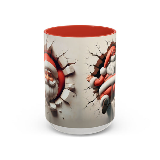 Santa Holiday Accent Coffee Mug - Fun Festive Design