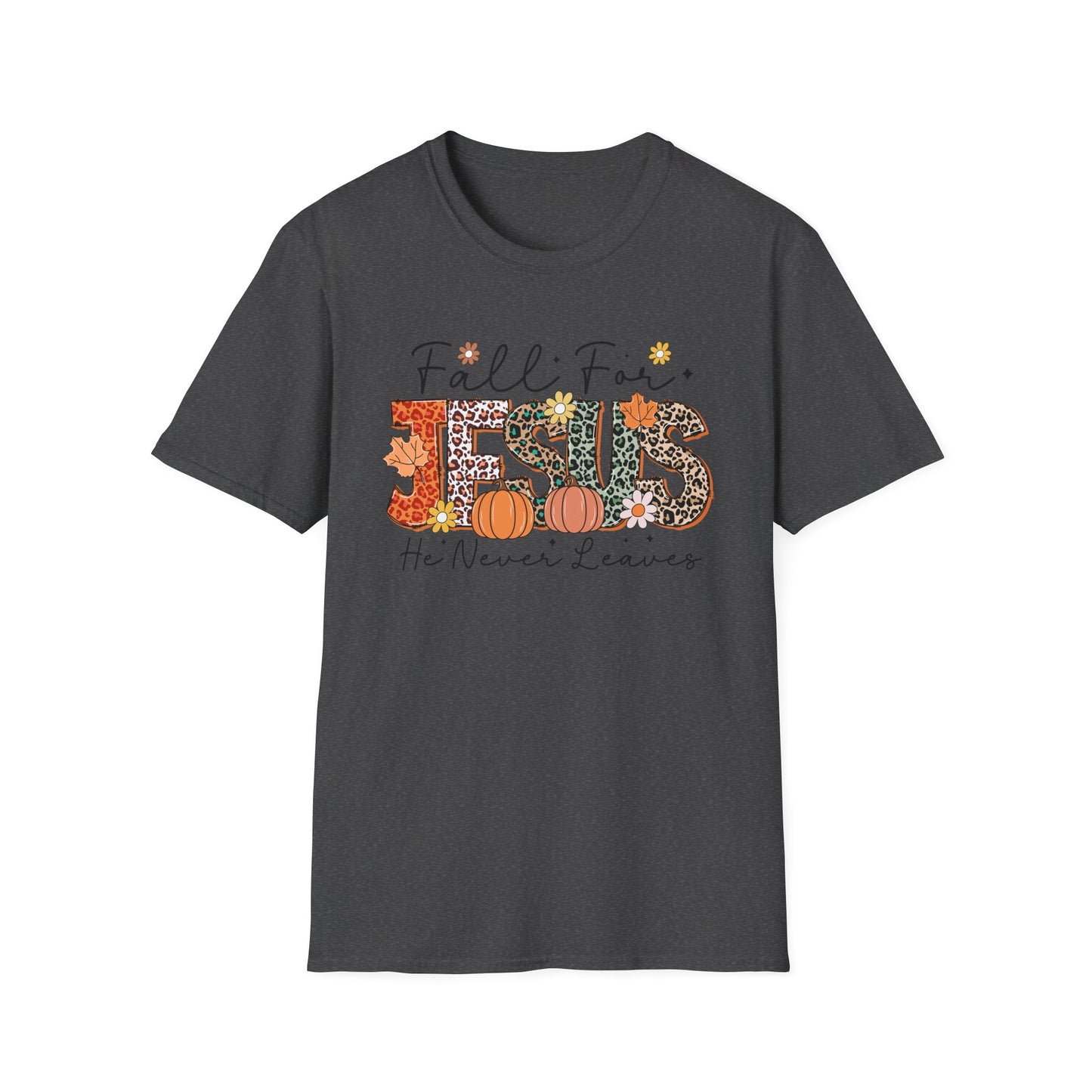 Fall-Themed Jesus T-Shirt, Cozy Autumn Tee for Christians, Faith-Based Gift, Unisex Harvest Shirt, Thanksgiving Apparel