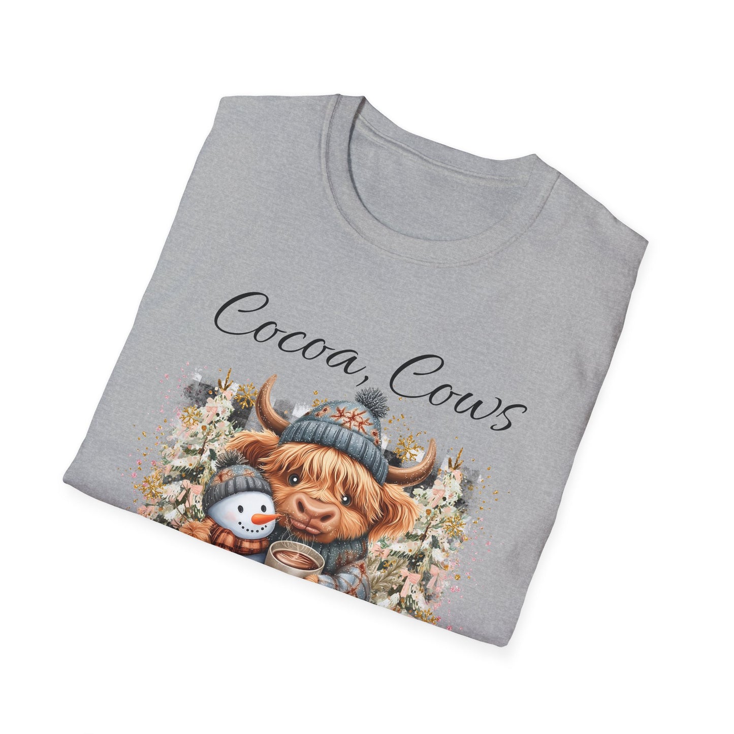 Cocoa Cows Cold Noses T-Shirt | Winter Apparel, Holiday Gift, Cute Animal Tee, Cow Lovers, Cozy Style