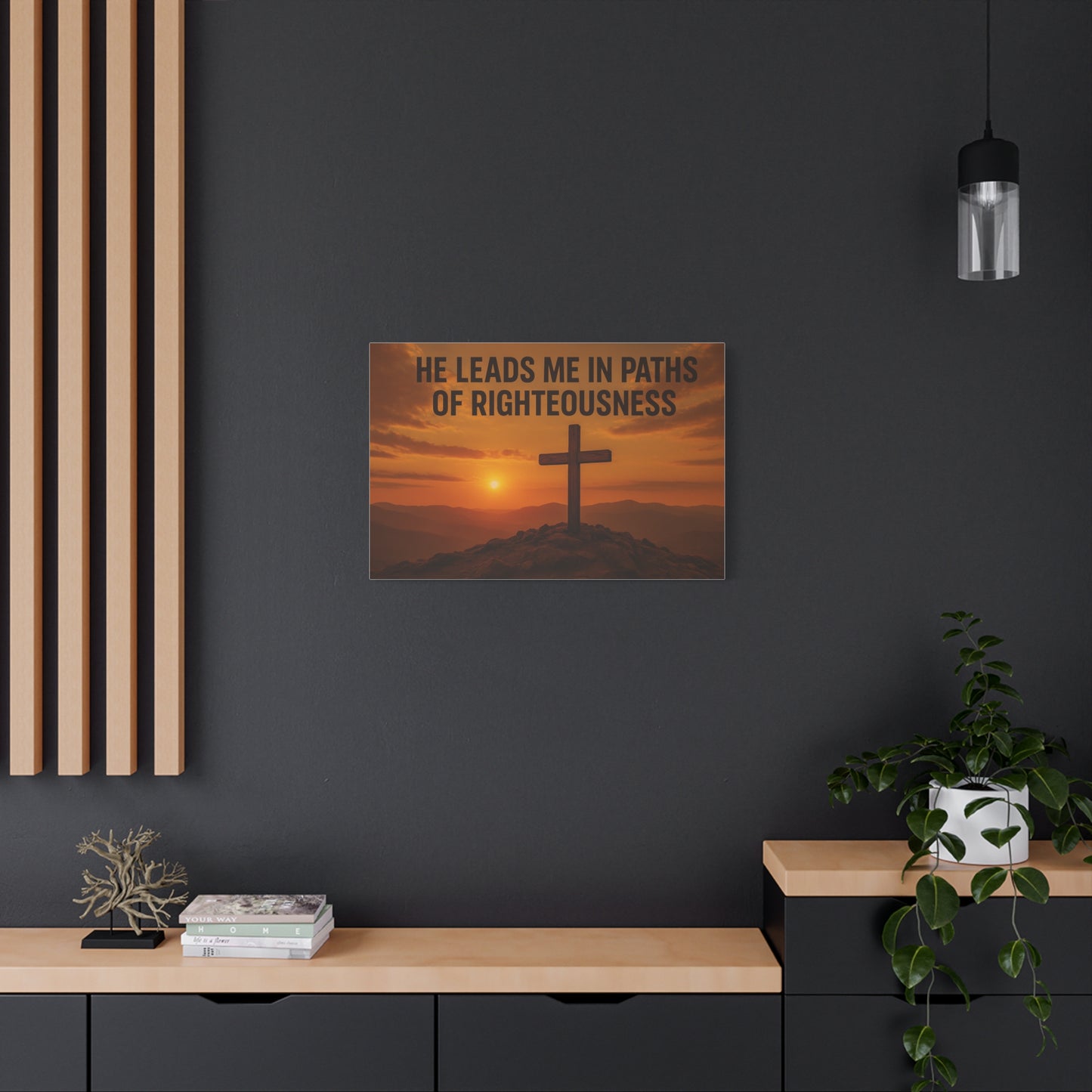 He Leads Me in Paths of Righteousness Canvas Wall Art