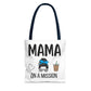 Mama On A Mission Tote Bag – Cute Coffee Mom Graphic Tote