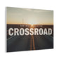 Crossroad Inspirational Canvas Print — “God Meets You at the Crossroad” Sunset Wall Art