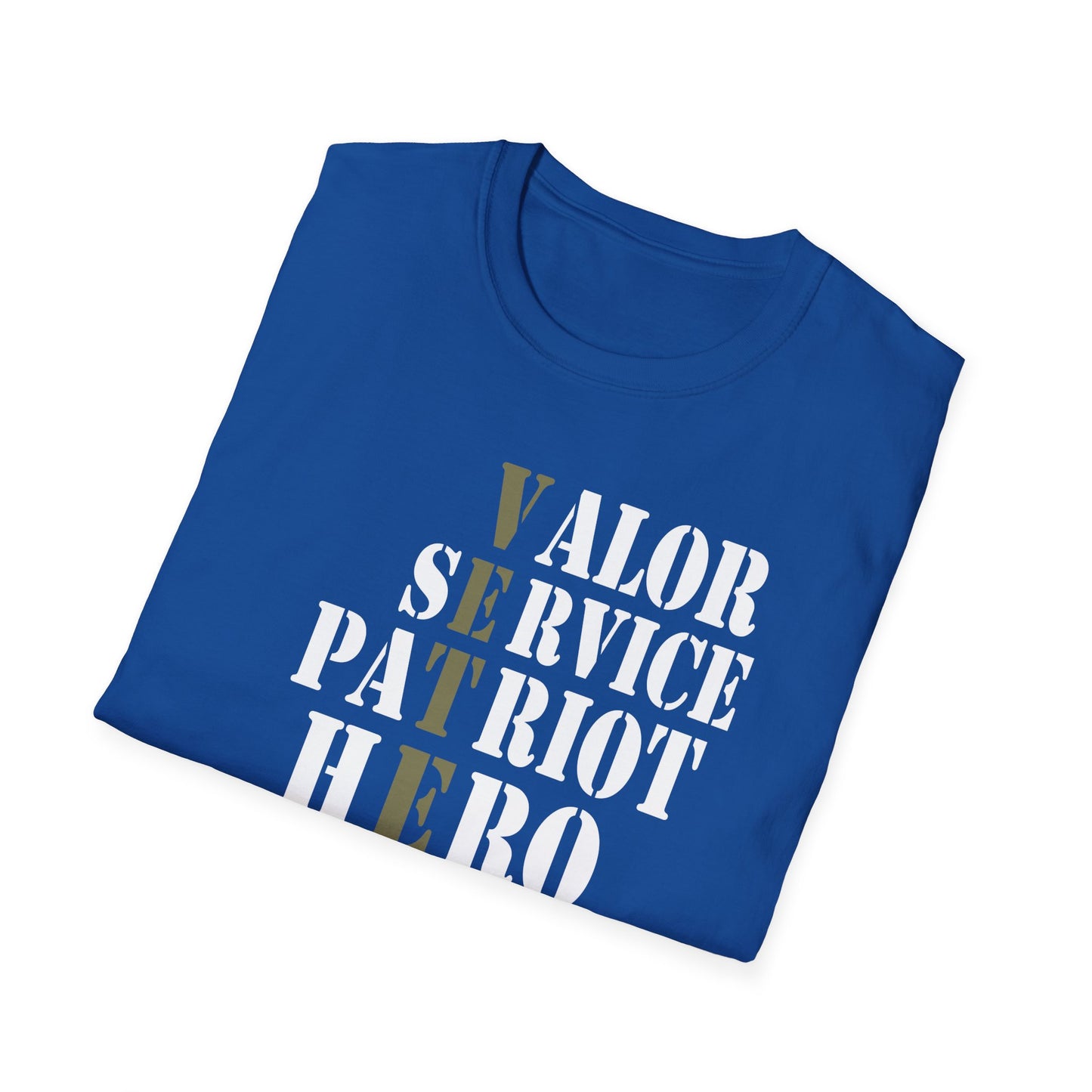 Unisex Softstyle T-Shirt - Valor, Service, Patriot, Hero Graphic Tee
