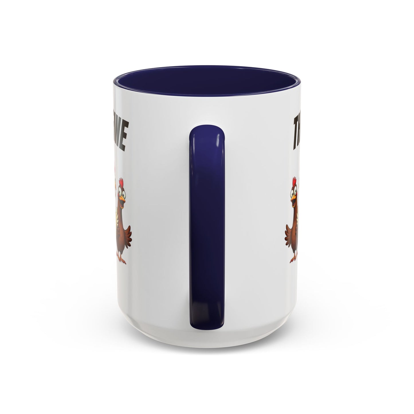Accent Coffee Mug — “The Coop Runs on Caffeine” Funny Chicken Farm Coffee Mug