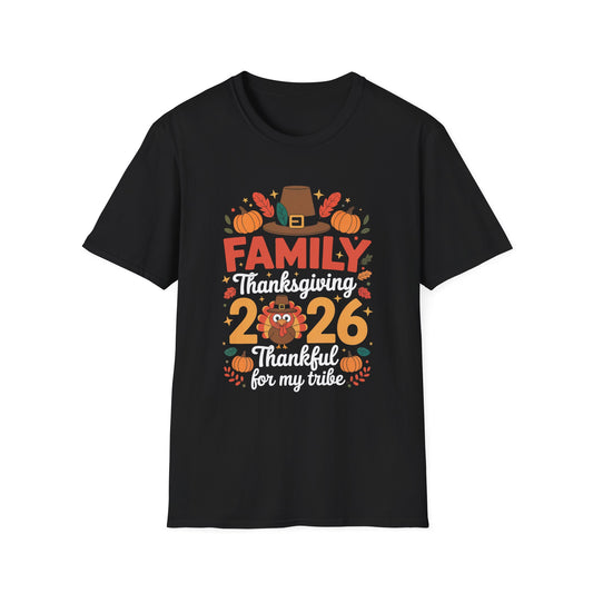 Thanksgiving Family T-Shirt - 2026 Grateful for My Tribe Design