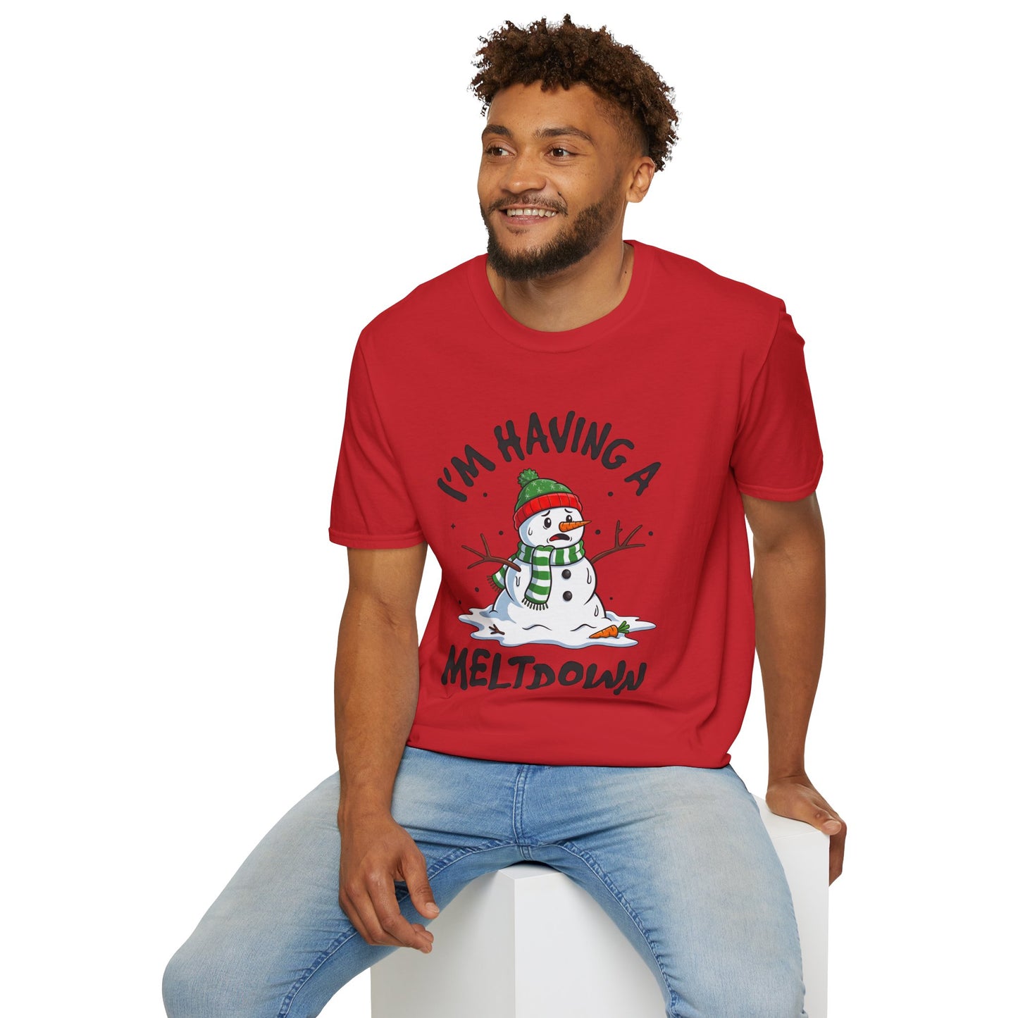 Funny Holiday Snowman T-Shirt - "I'm Having a Meltdown"