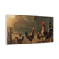 Rooster Farmhouse Canvas Print – Rustic Morning Barnyard Wall Art