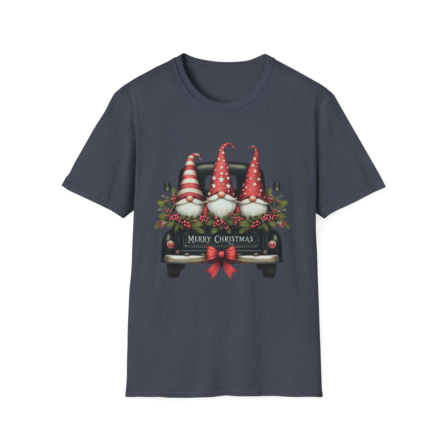 Merry Christmas Gnome T-Shirt | Unisex Softstyle Tee | Holiday Gift, Christmas Apparel, Gnome Lover Shirt, Festive Wear, Seasonal Top