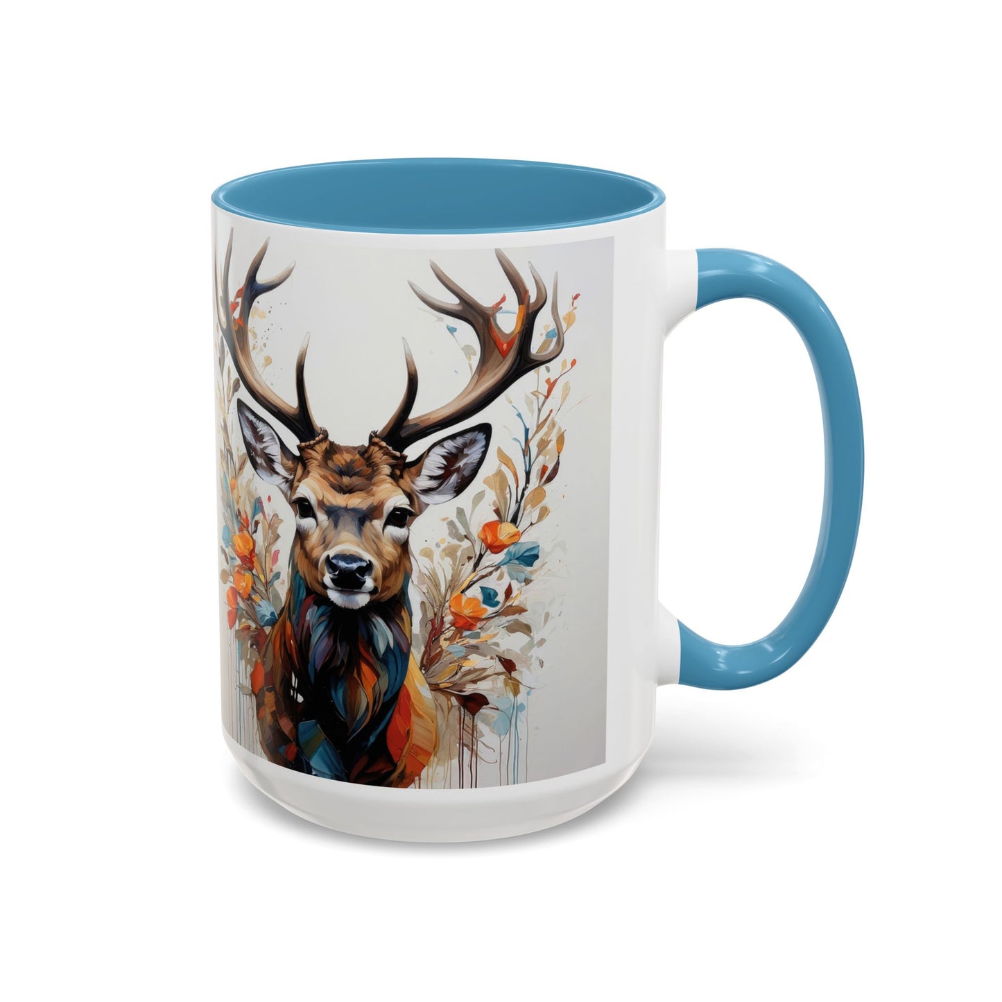 Deer Floral Accent Coffee Mug — Autumn Stag 11/15oz