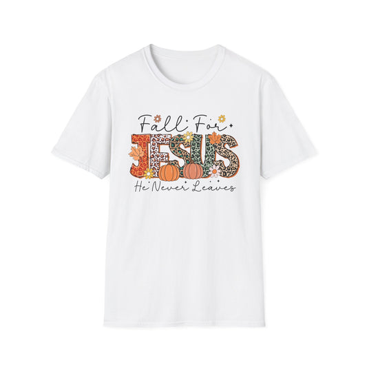 Fall-Themed Jesus T-Shirt, Cozy Autumn Tee for Christians, Faith-Based Gift, Unisex Harvest Shirt, Thanksgiving Apparel