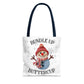 Holiday Snowman Tote Bag — “Bundle Up Buttercup” Christmas Market Tote