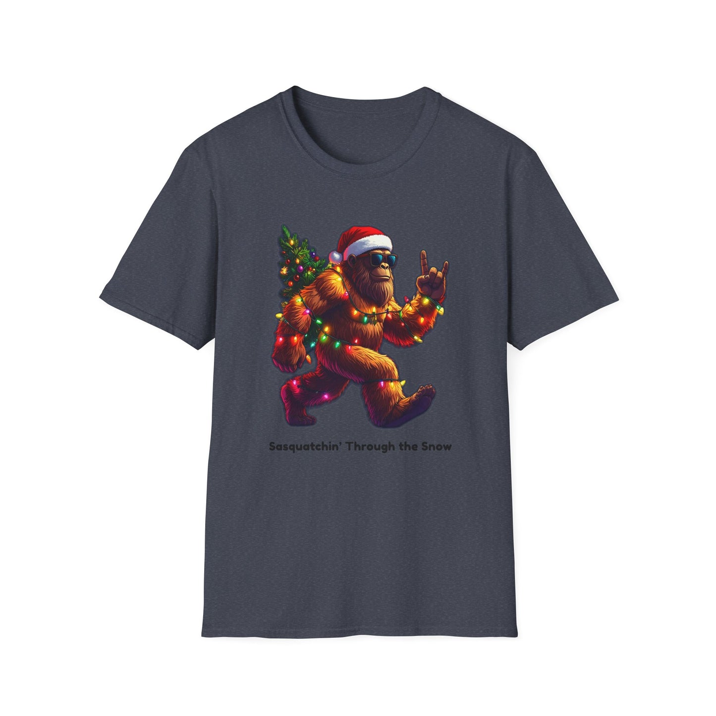 Sasquatch Christmas T-Shirt – “Sasquatchin’ Through the Snow” Holiday Tee