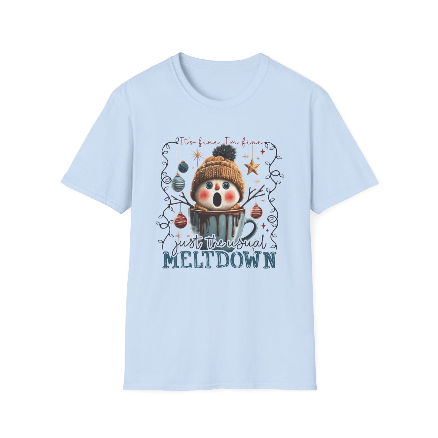 Meltdown Snowman Holiday T-Shirt — Cute 'It's Been A Meltdown' Christmas Tee