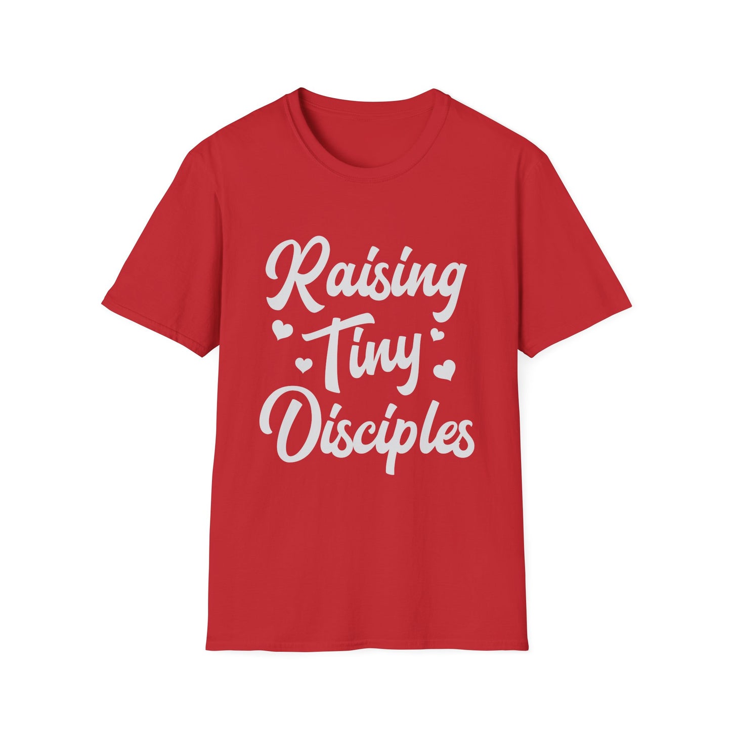 Raising Tiny Disciples Unisex Softstyle T-Shirt, Comfortable T-Shirt, Family Reunion Gift, Casual Wear, Faith-Based Apparel, Cute Kids Theme