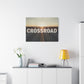 Crossroad Inspirational Canvas Print — “God Meets You at the Crossroad” Sunset Wall Art