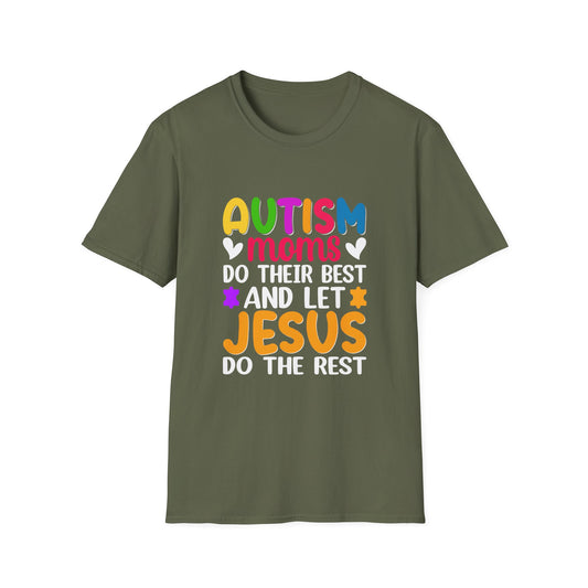 Autism Moms Softstyle T-Shirt, Unisex Tee for Mothers, Perfect for Autism Awareness Month, Gifts for Moms, Inspirational Apparel