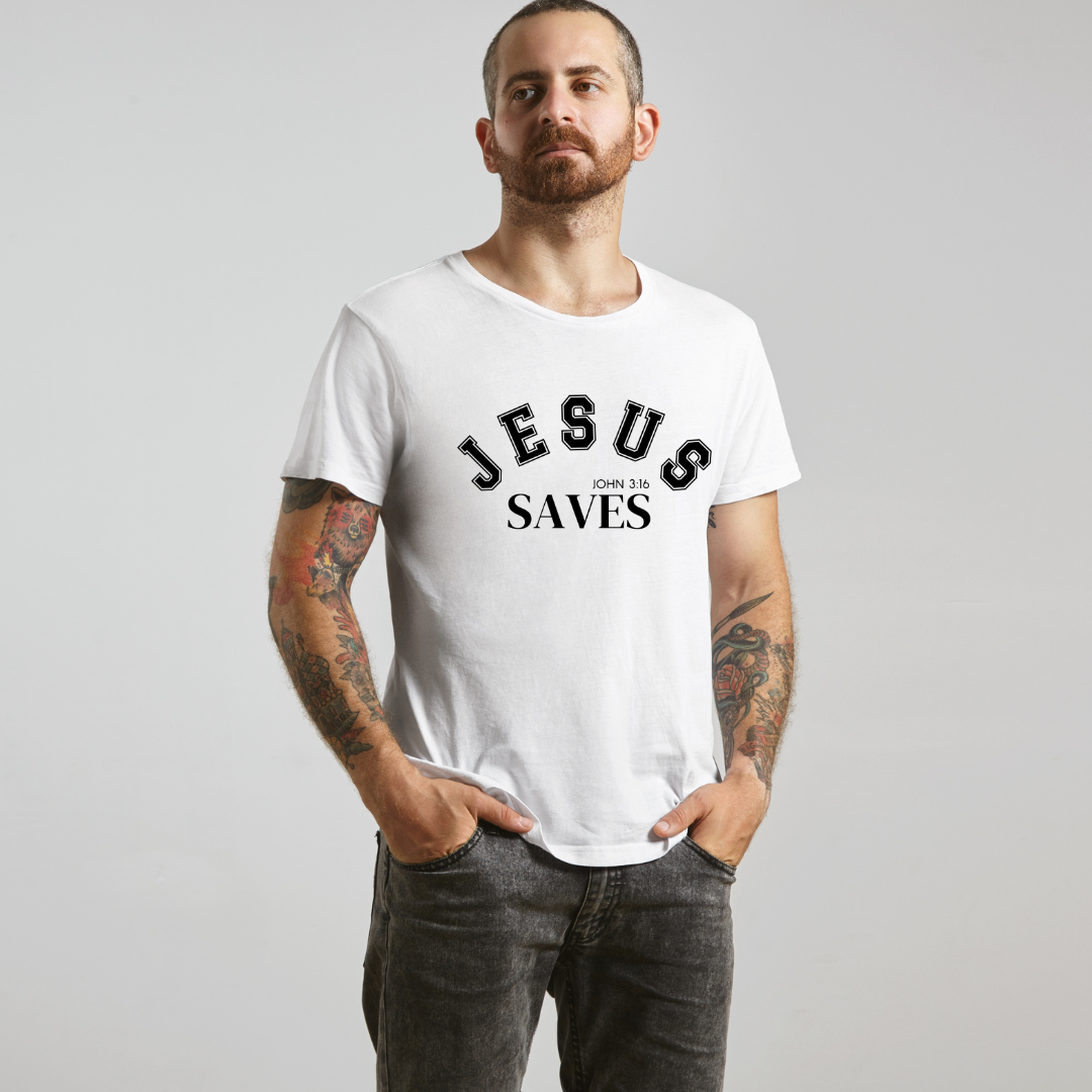 Jesus Saves Unisex Softstyle T-Shirt, Faith Tee, Christian Apparel, Inspirational Shirt, Gift for Believers, Casual Wear, Church Clothing