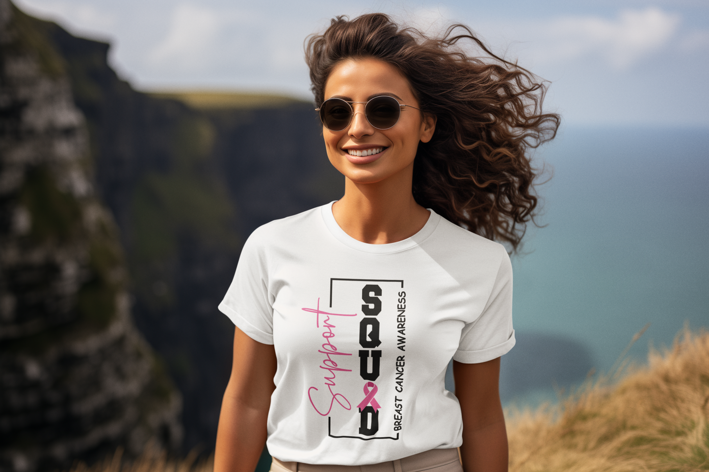 Breast Cancer Awareness T-Shirt, Support Squad Tee, Unisex Softstyle Shirt, Fundraising Apparel, Gift for Supporters