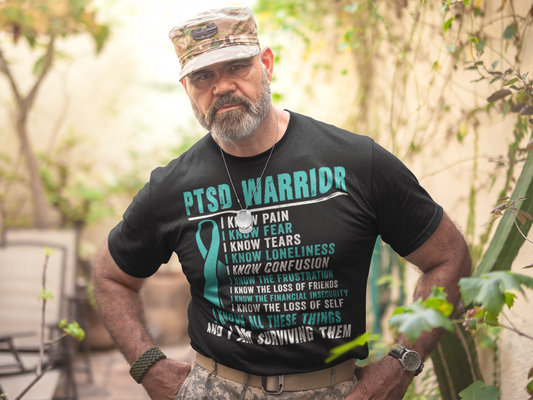 PTSD Warrior Unisex Softstyle T-Shirt, Inspirational Tee, Mental Health Awareness Shirt, Gift for PTSD Survivors, Supportive Message Top