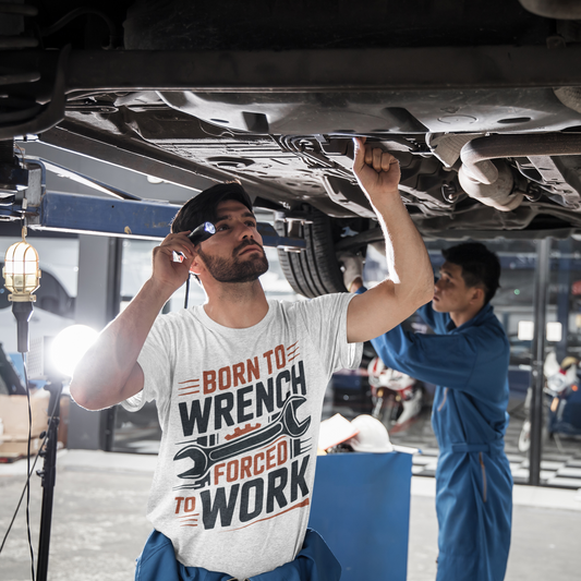Born to Wrench Unisex Softstyle T-Shirt | Automotive Enthusiast Tee | Gift for Mechanics | Funny Work Shirt | Engine Lover Apparel