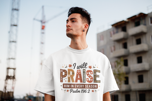 Praise in Every Season T-Shirt | Unisex Softstyle Tee, Faith-Based Apparel, Christian Gift, Seasonal Praise Shirt, Inspirational Wear