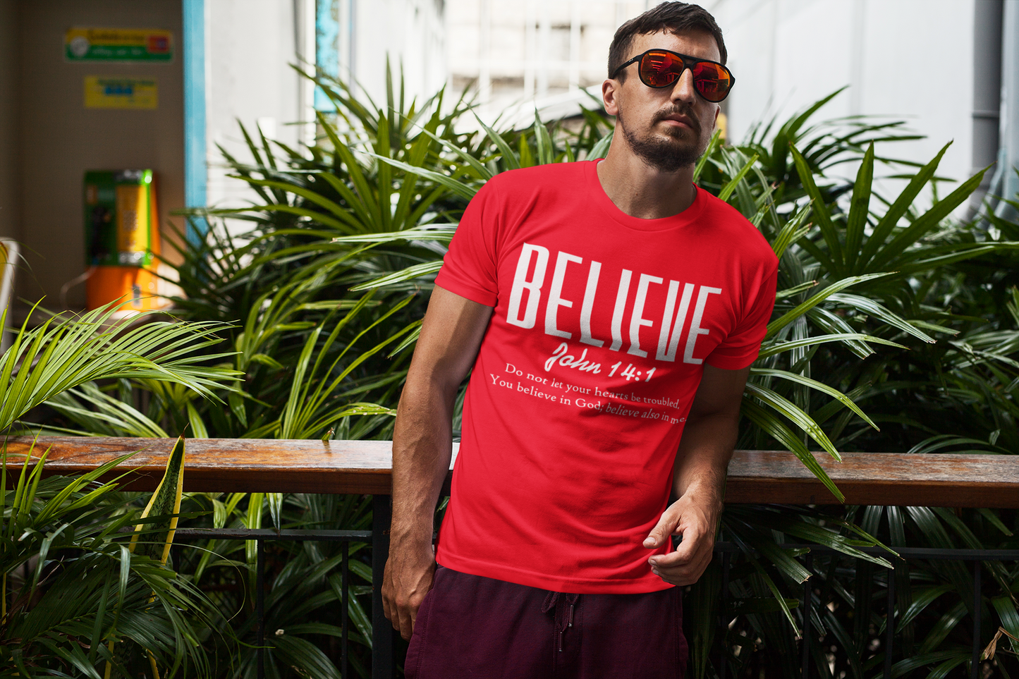 Inspirational T-Shirt: Believe John 14:1, Christian Gift, Faith Apparel, Motivational Tee, Religious Shirt