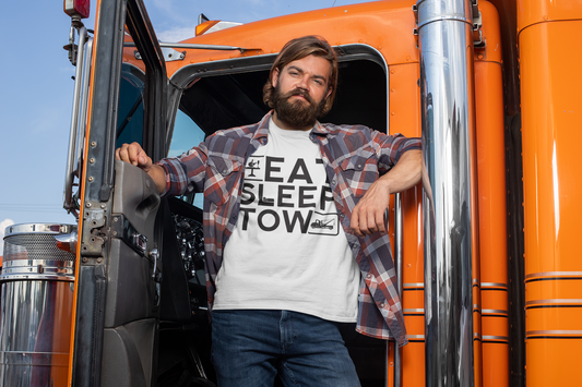 Eat Sleep Tow Unisex Softstyle T-Shirt | Funny Tow Truck Tee for Car Enthusiasts