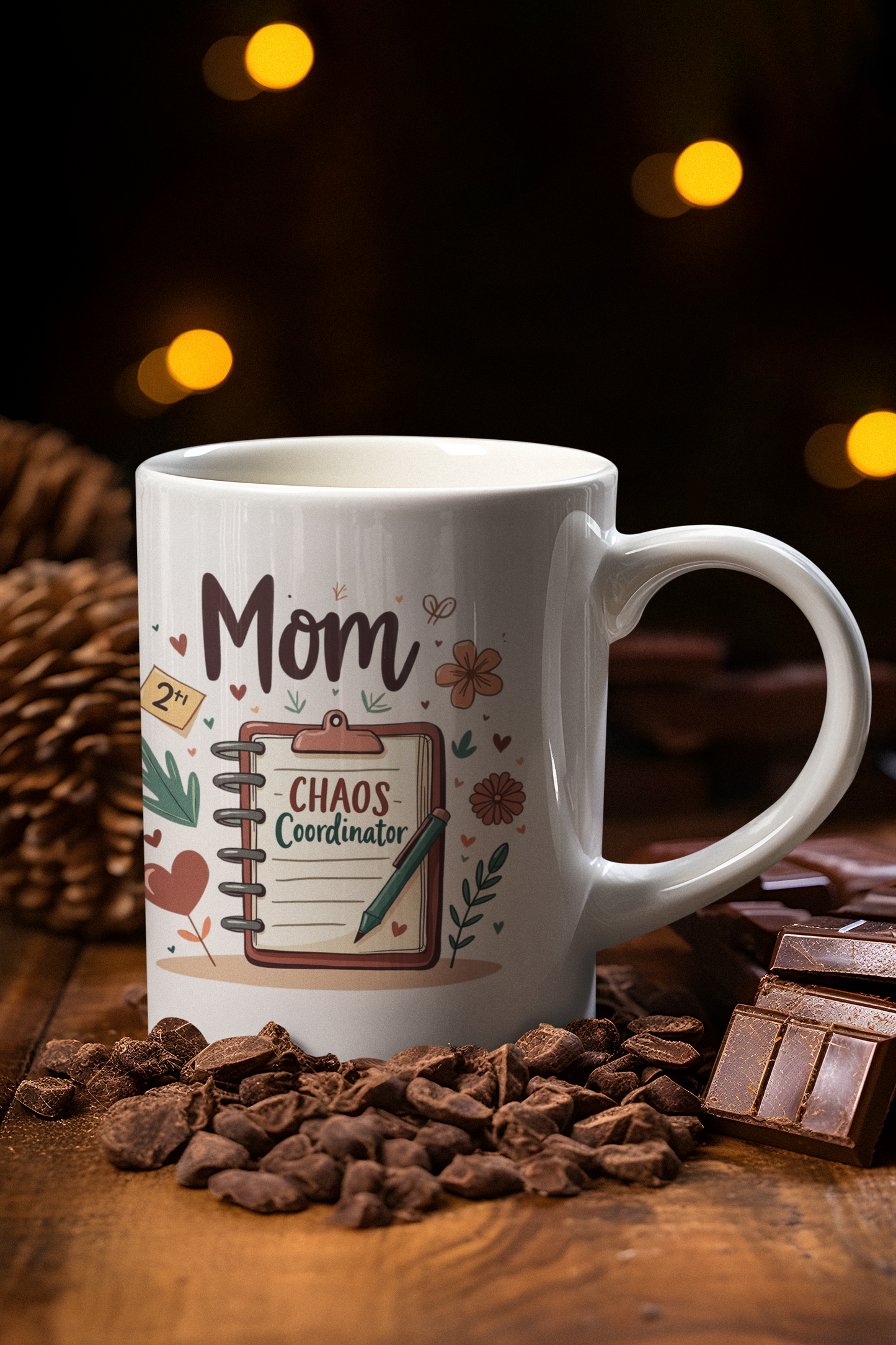 Teacher Mom Ceramic Mug — 'Mom of a 2nd Grader' Floral Gift (11oz & 15oz)