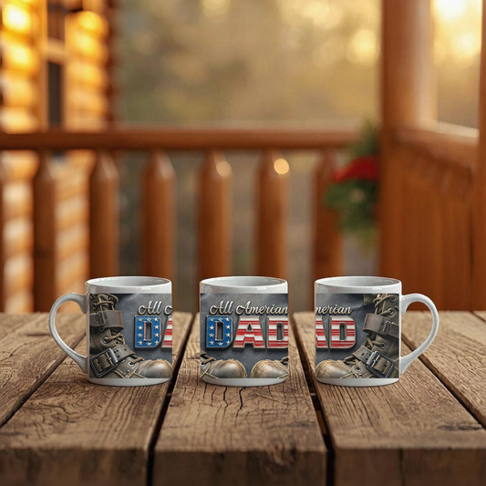 All American Dad Ceramic Mug — Patriotic Father’s Day Gift (11oz & 15oz)