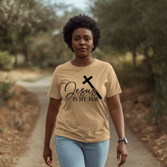 Jesus Is My Jam T-Shirt — Christian Faith Cross Tee