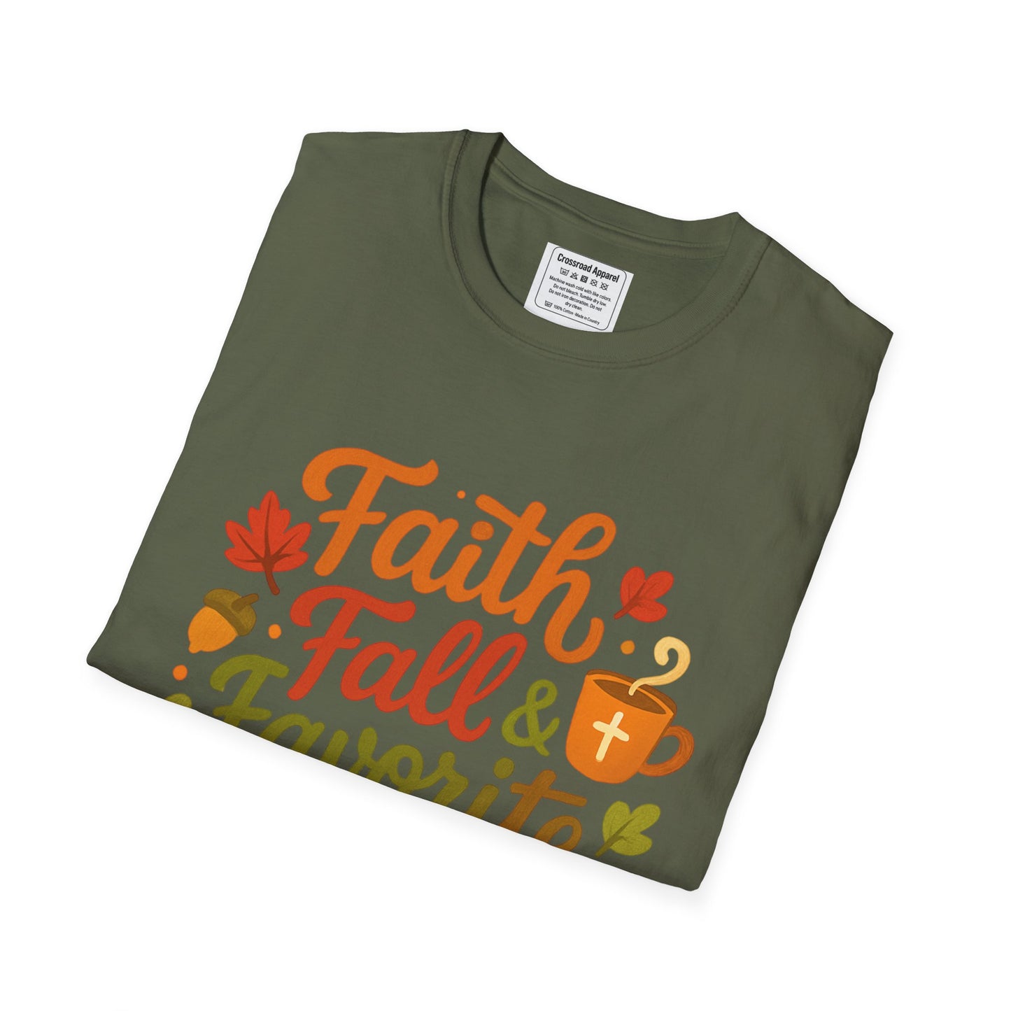 Autumn Faith Tee: Fall Favorite Sweaters, Unisex Softstyle T-Shirt, Thanksgiving Gift, Cozy Casual Wear, Faith-Based Apparel