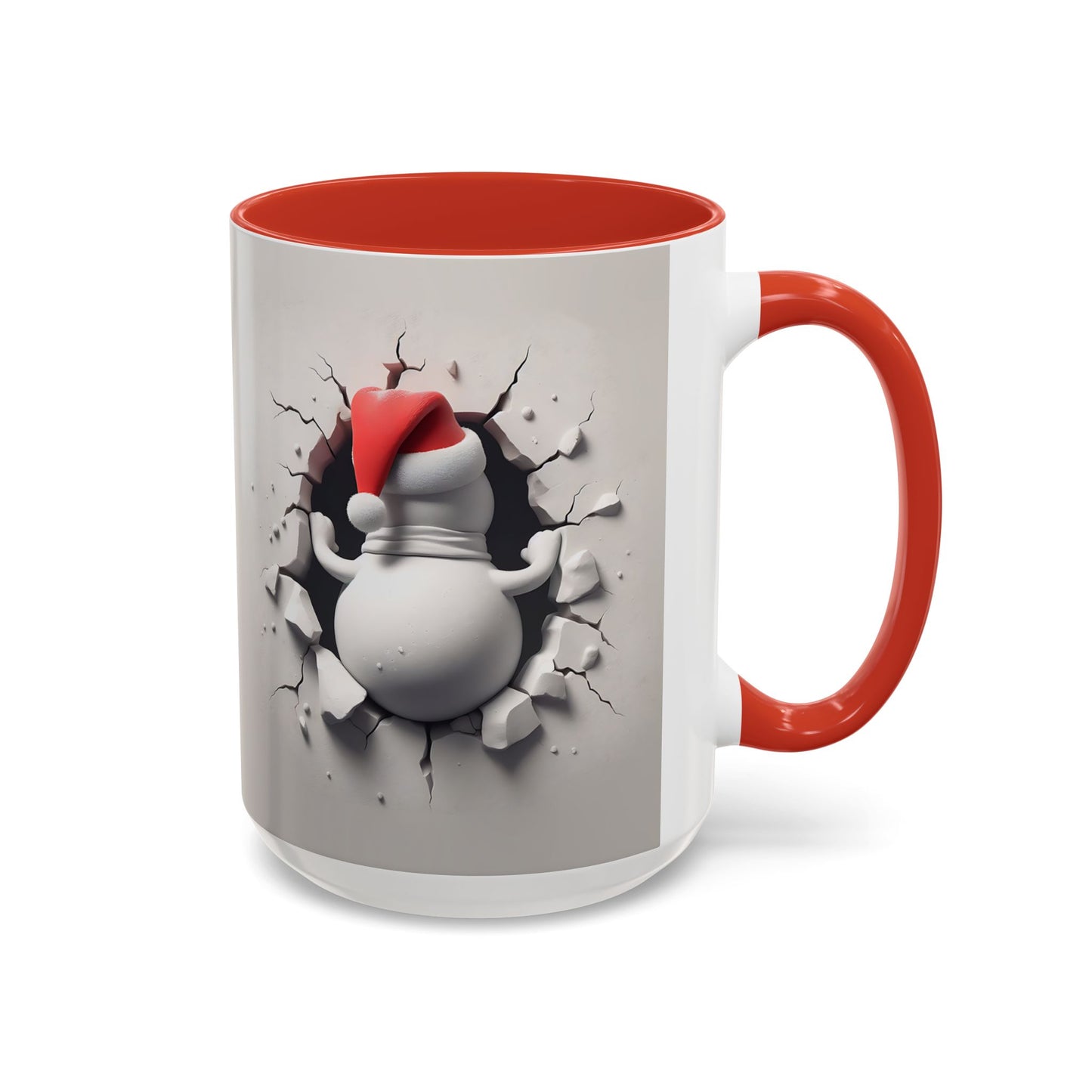 Santa Snowman Breaking Wall Coffee Mug