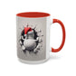 Santa Snowman Breaking Wall Coffee Mug