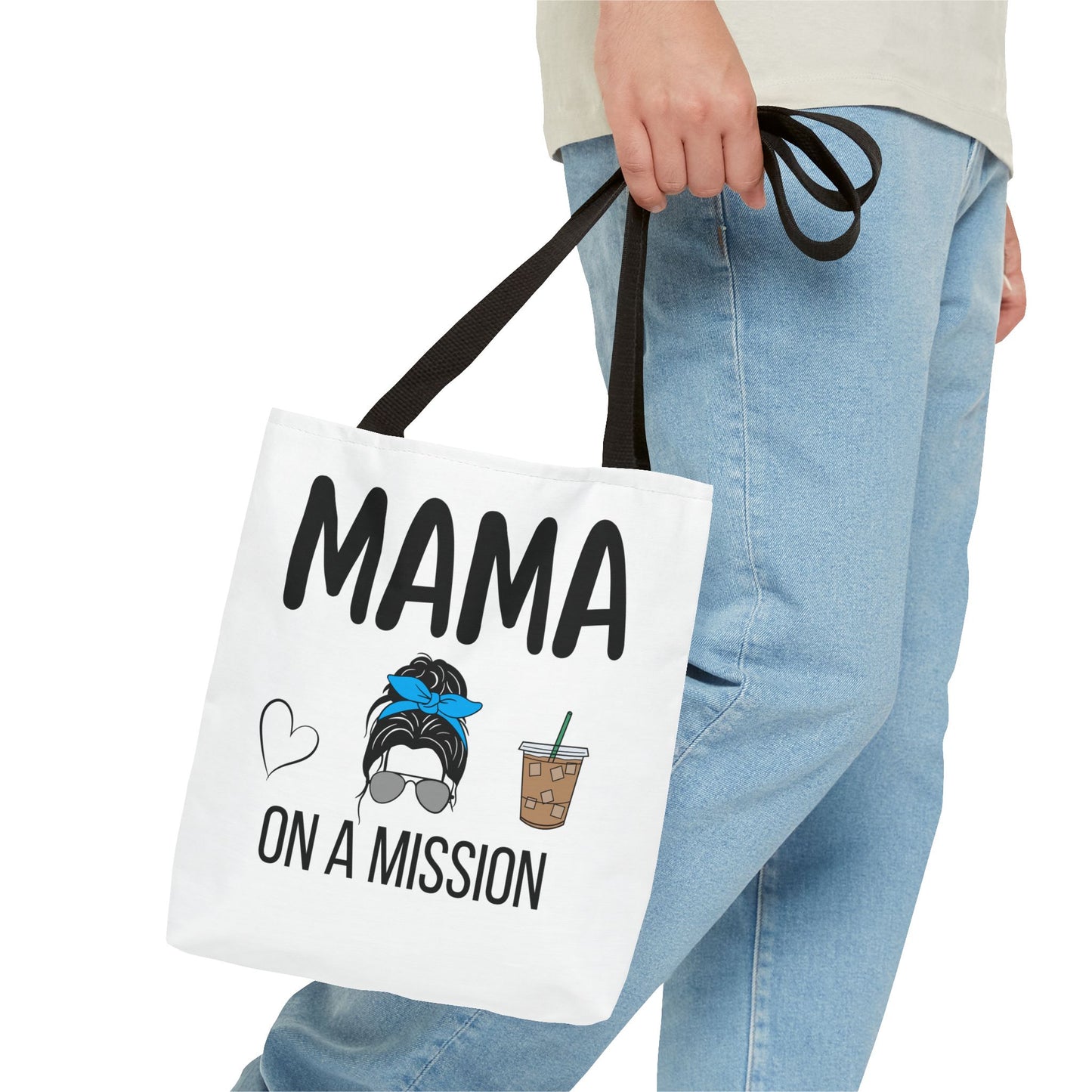 Mama On A Mission Tote Bag – Cute Coffee Mom Graphic Tote
