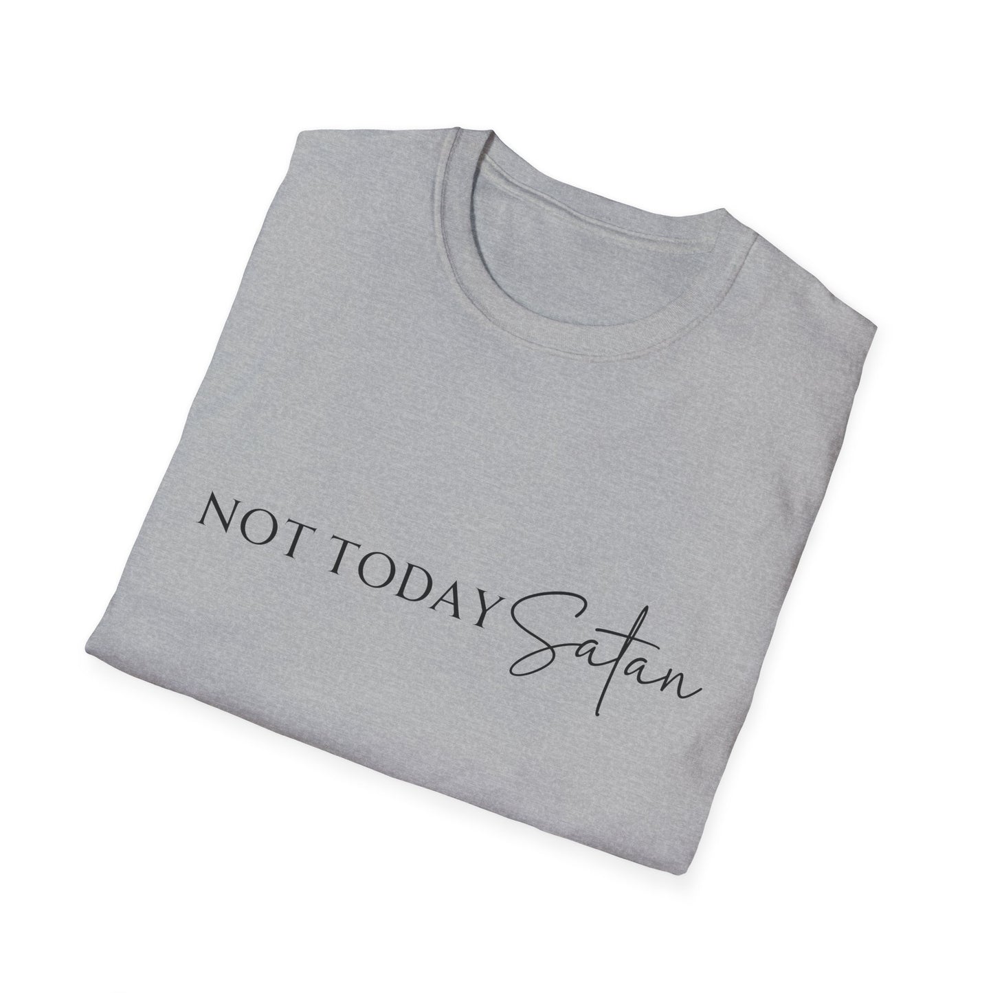 Not Today Satan Unisex Softstyle T-Shirt, Fun Casual Tee, Gift for Sarcastic Friends, Everyday Wear, Trendy Statement Shirt