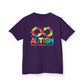 Colorful Autism Awareness Kids Tee, Bright Rainbow Tee, Support, Understand, Love, Gift for Autism Month, Kids Apparel