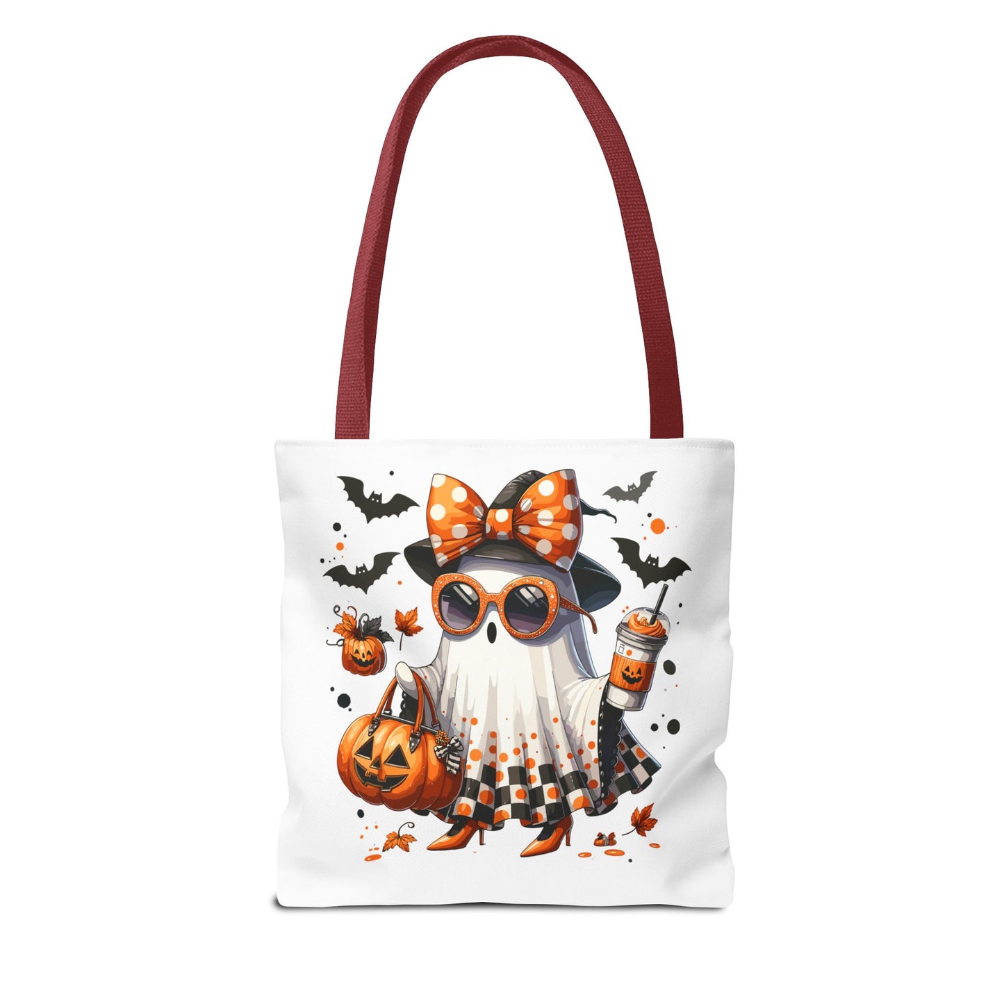 Whimsical Halloween Tote Bag, Spooky Ghost, Trick or Treat, Fall Accessories, Halloween Party Favor, Cute Autumn Decor