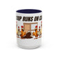 Accent Coffee Mug — “The Coop Runs on Caffeine” Funny Chicken Farm Coffee Mug