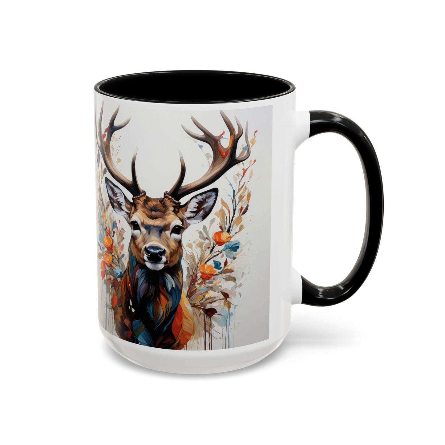 Deer Floral Accent Coffee Mug — Autumn Stag 11/15oz