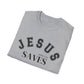 Jesus Saves Unisex Softstyle T-Shirt, Inspirational Graphic Tee, Christian Apparel, Faith-Based Gift, Casual Wear
