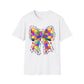 Colorful Bow Graphic Tee for All Celebrations, Unisex Graphic T-Shirt, Gift for Friends, Birthday Tee, Fun Party Shirt