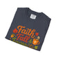 Autumn Faith Tee: Fall Favorite Sweaters, Unisex Softstyle T-Shirt, Thanksgiving Gift, Cozy Casual Wear, Faith-Based Apparel