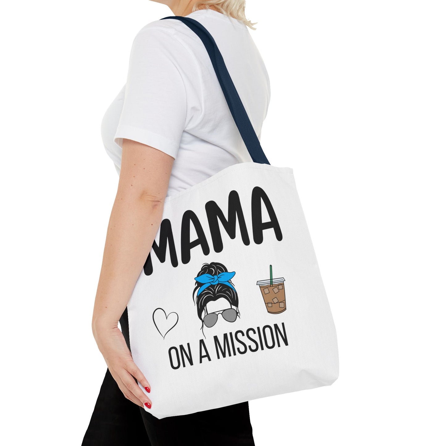 Mama On A Mission Tote Bag – Cute Coffee Mom Graphic Tote