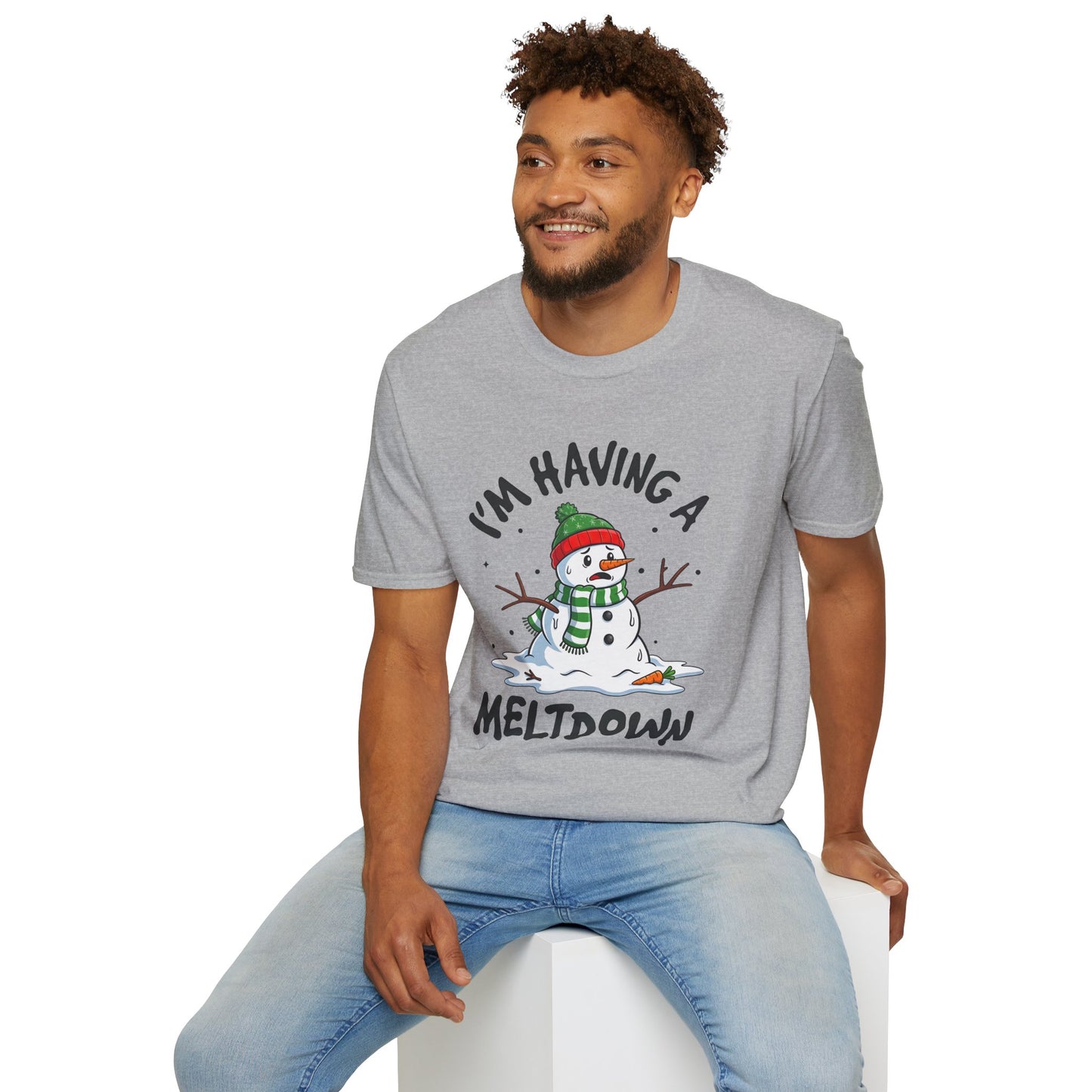 Funny Holiday Snowman T-Shirt - "I'm Having a Meltdown"