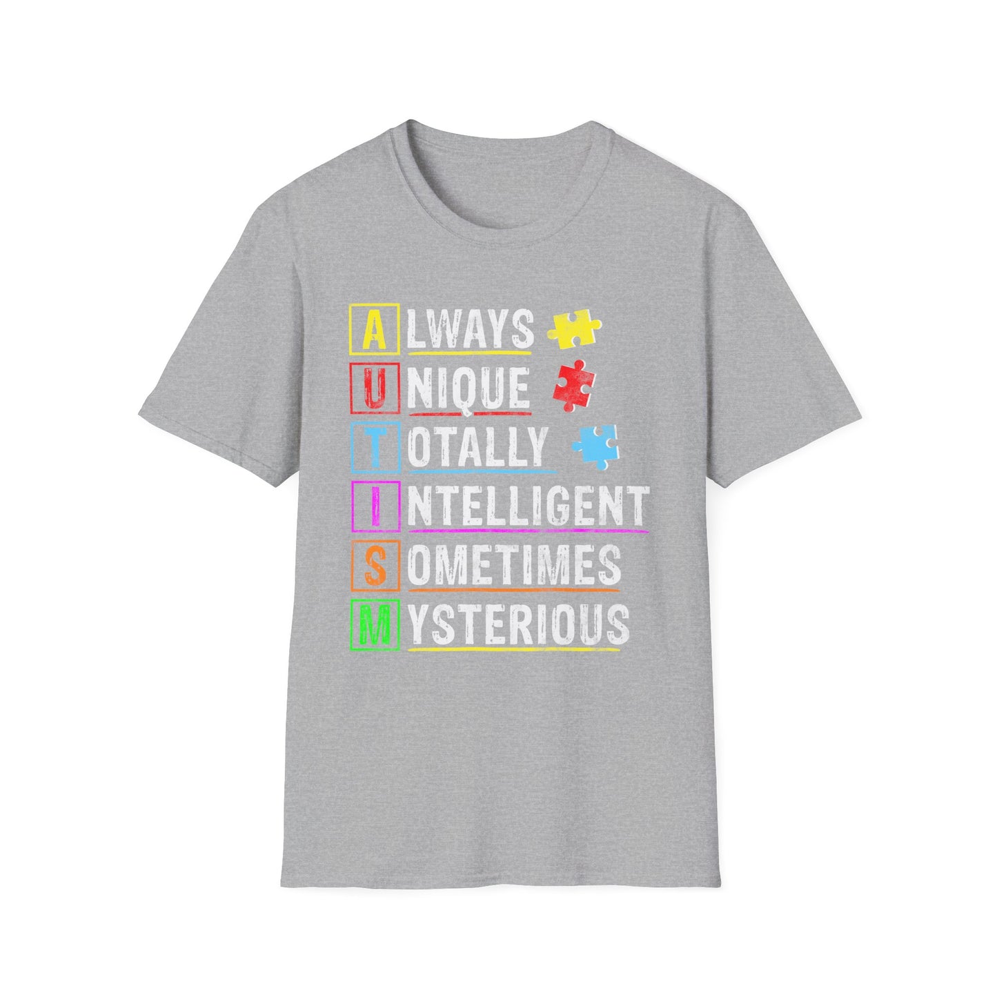 Unisex Autism Awareness T-Shirt, Softstyle Tee, Unique Gift for Awareness Events, Casual Wear, Comfortable Daily Shirt