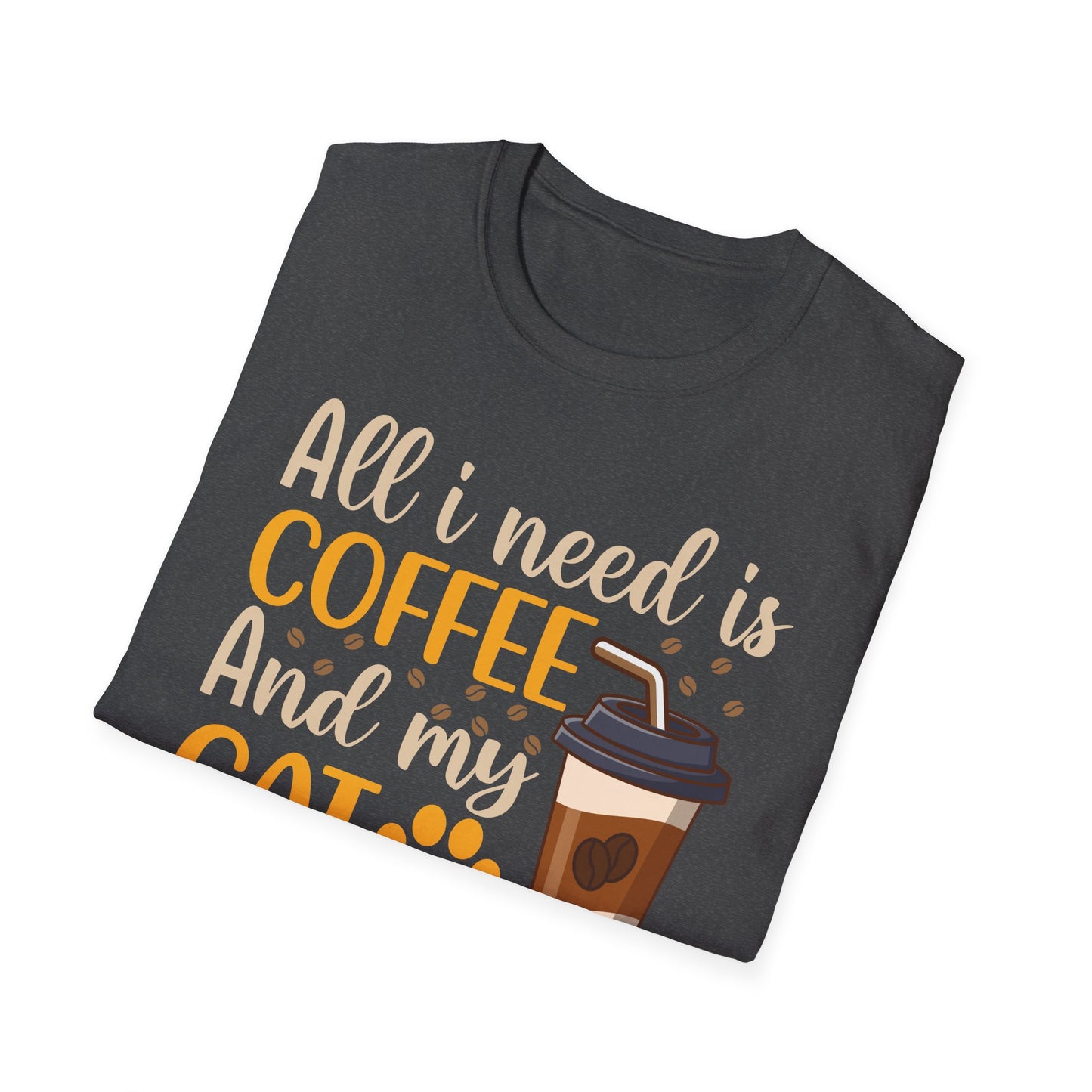 Coffee & Cat Lovers Unisex Softstyle T-Shirt