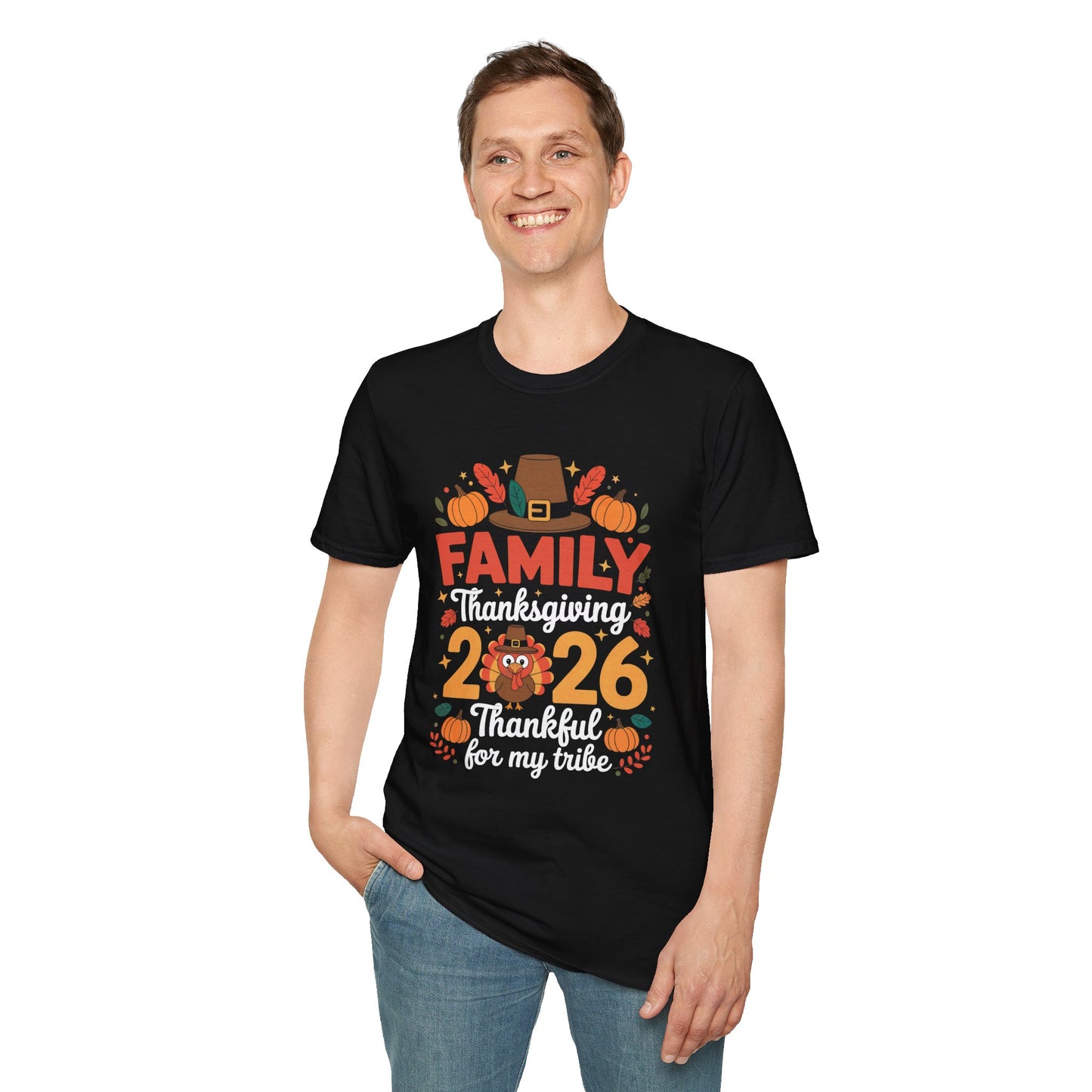 Thanksgiving Family T-Shirt - 2026 Grateful for My Tribe Design