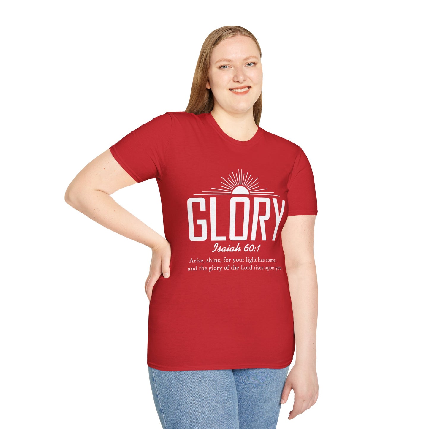 Inspirational T-Shirt - 'Glory' Isaiah 60:1 Shirt, Christian Apparel, Faith T-Shirt, Gift for Her, Meaningful Quote Tee