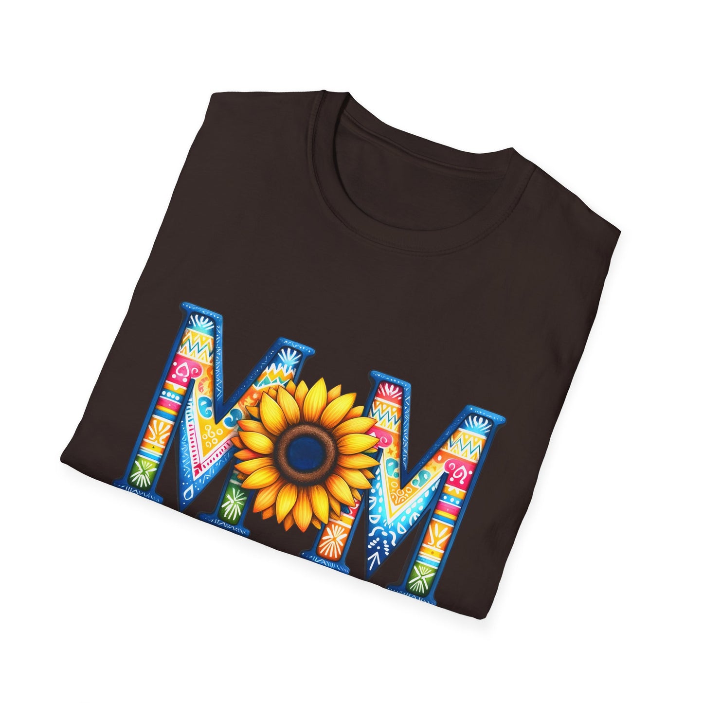 Colorful Mom Sunflower T-Shirt - Perfect Gift for Mother's Day, Birthday, Family Gatherings, Stylish Summer Wear